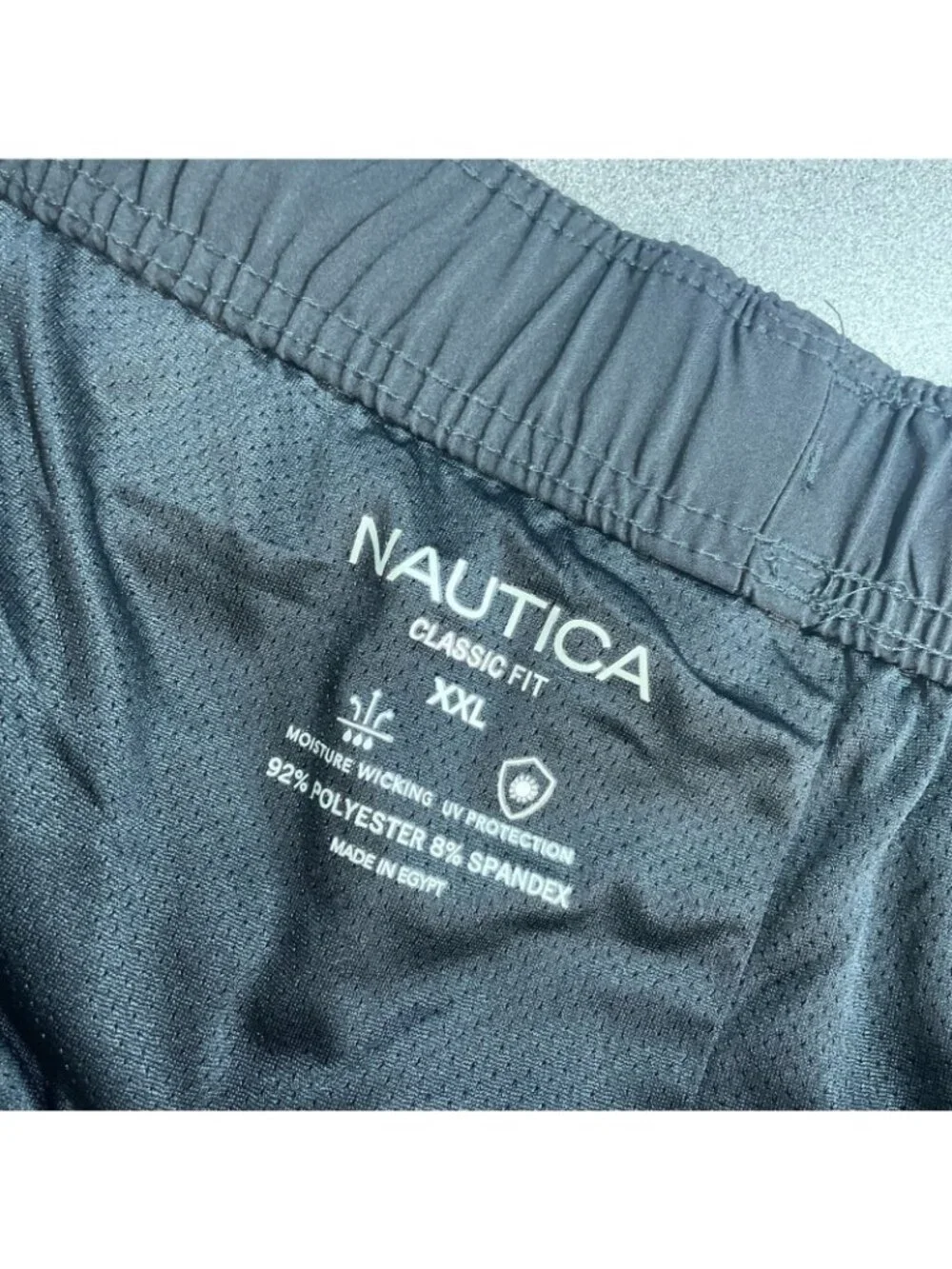 NWOT Nautica Men's XXL Black Swim Shorts Classic Fit Moisture Wicking